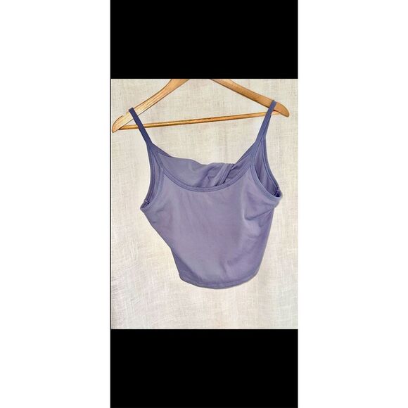 Athleta Twist Back Ribbed Crop Tank Womens 1X Purple Stretch Athleisure Workout - Picture 3 of 10